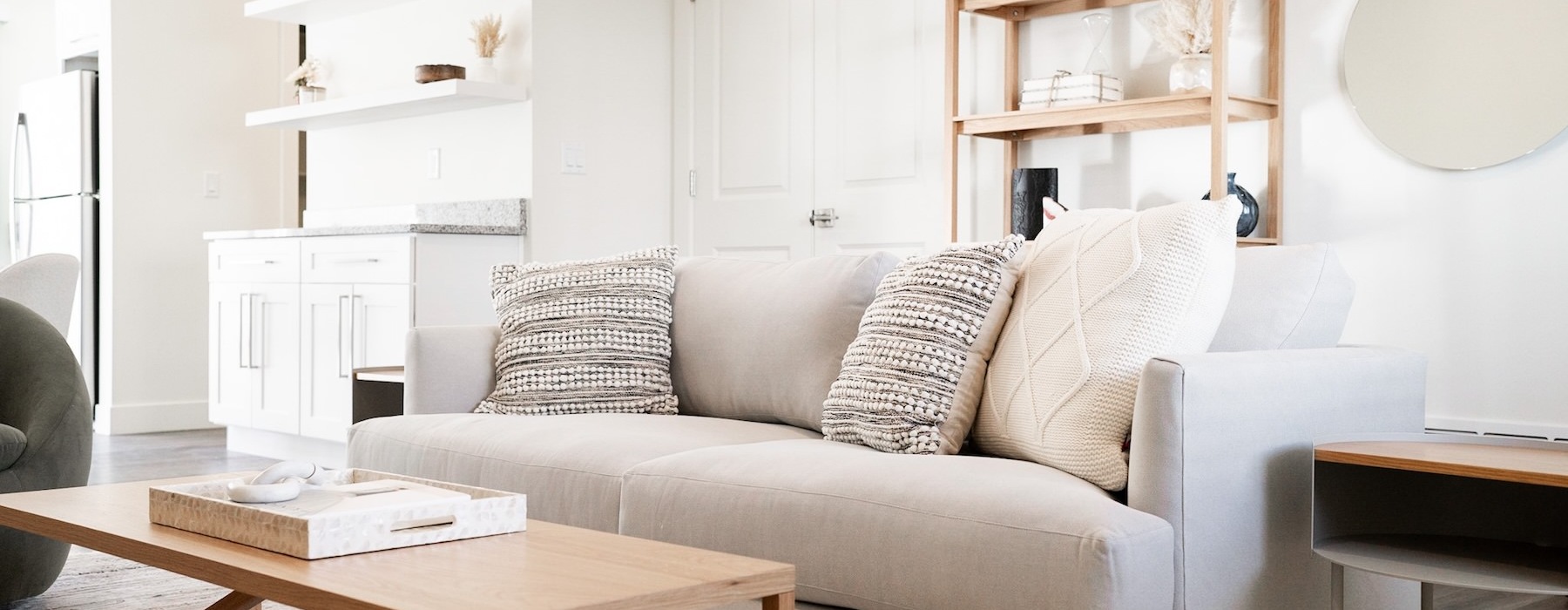 a white couch in a room